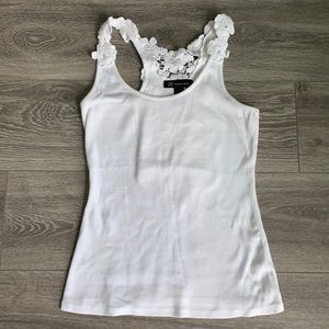 INC White Flower Tank Top